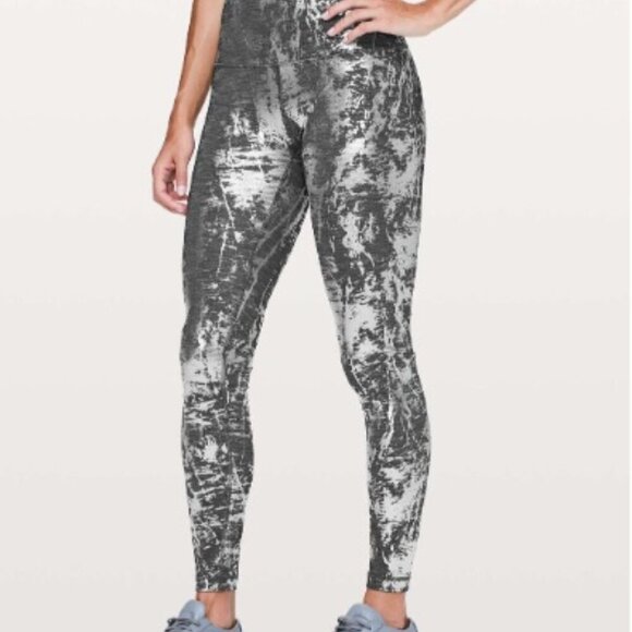 Lululemon Wunder Under Hi-Rise Tight Brindle Foil Size 4 Gray Silver Luxtreme - Picture 7 of 7